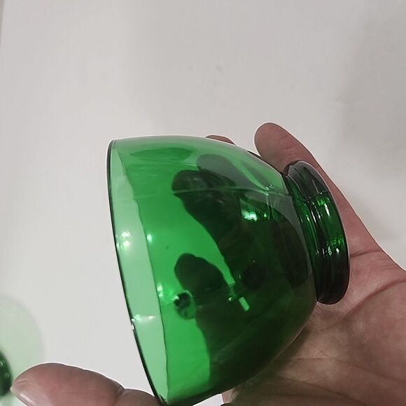 Vintage (8 oz) Anchor Hocking Set (6) Forest Green Glass Coffee Punch Tea Cups - Picture 10 of 10